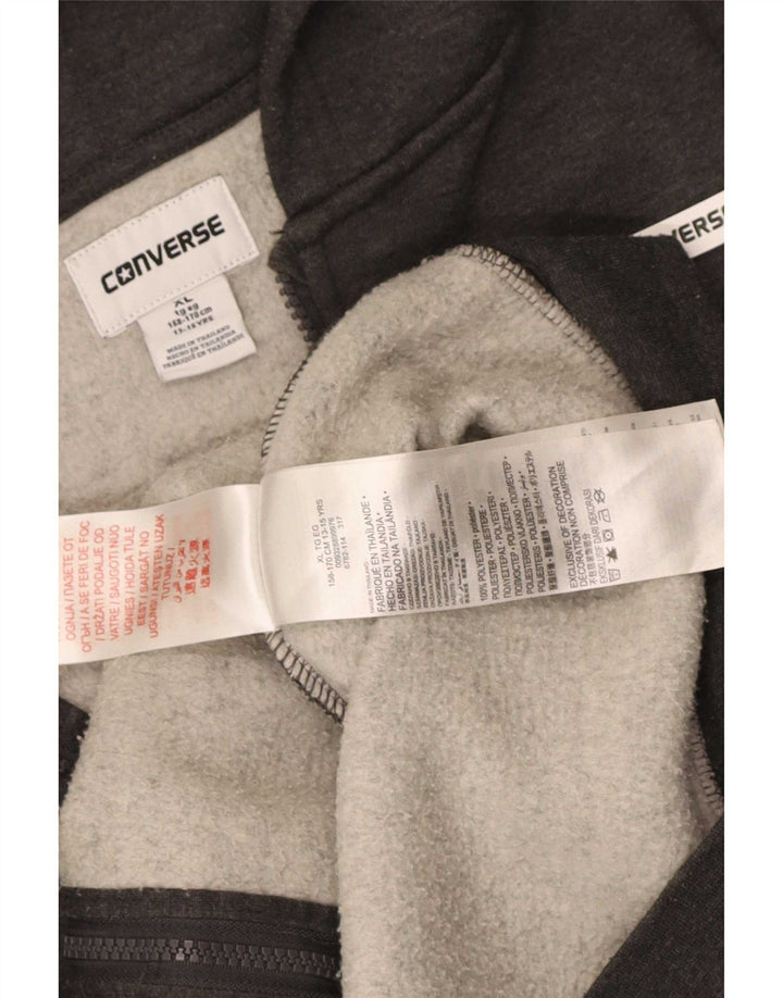 Converse pulover s kapuljačom s patentnim zatvaračem za dječake 13-14 godina XL sivi poliester