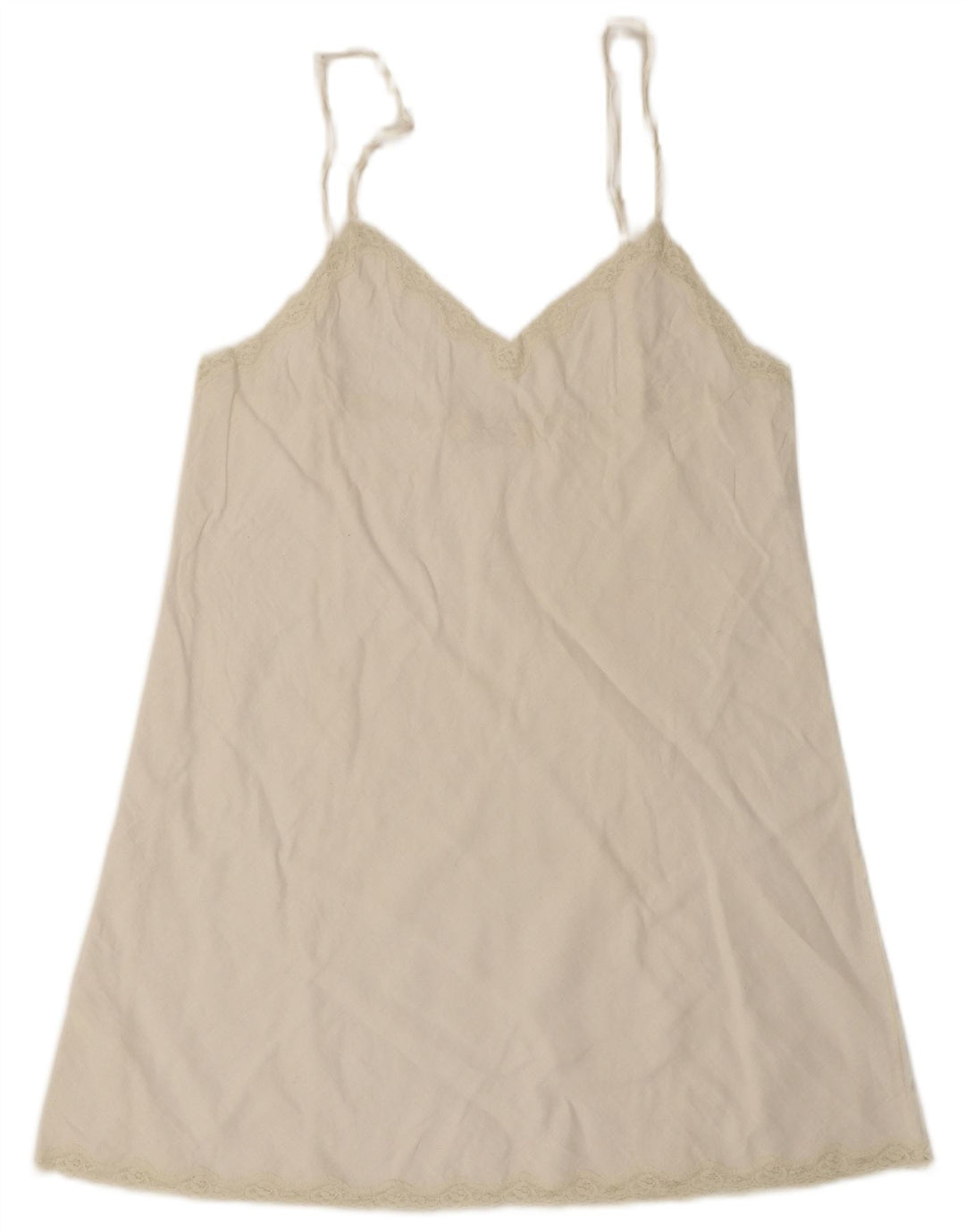 Vintage ženska mini slip haljina UK 10 Mala bijela