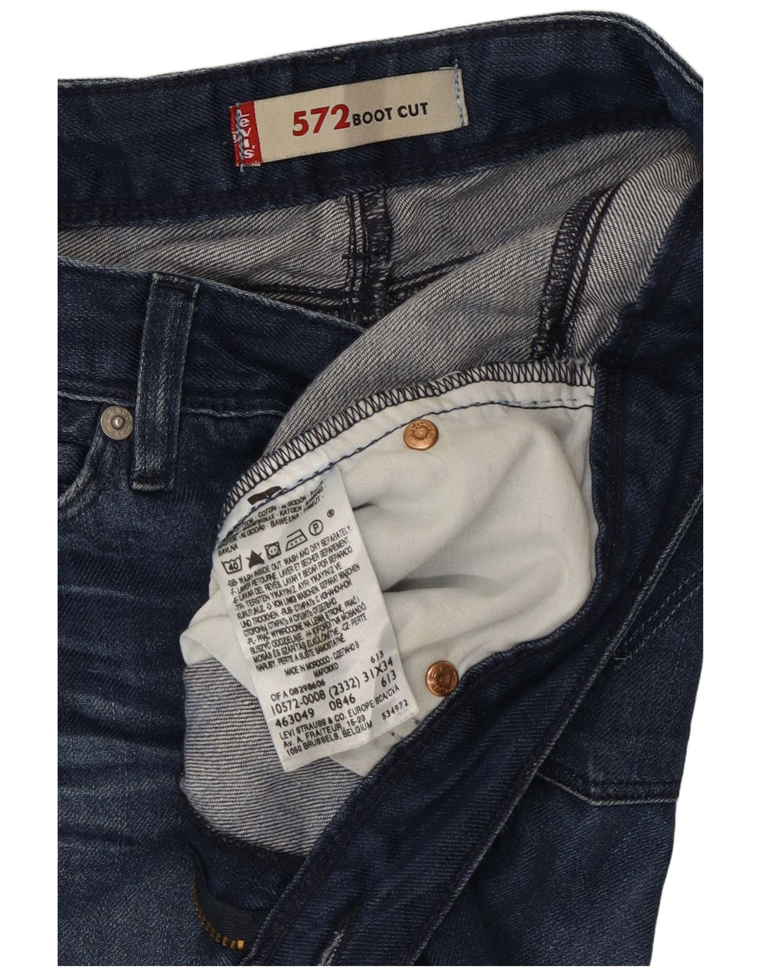 Levi's ženske 572 Bootcut traperice W31 L28 tamnoplavi pamuk