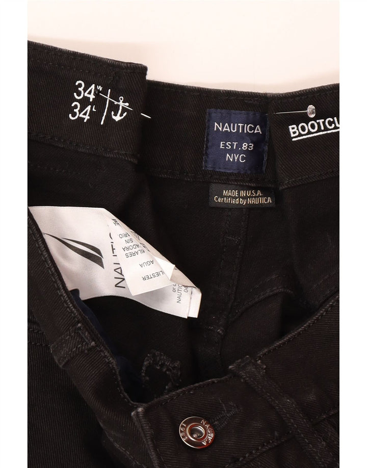 Muške traperice Nautica Bootcut W34 L30 crni pamuk