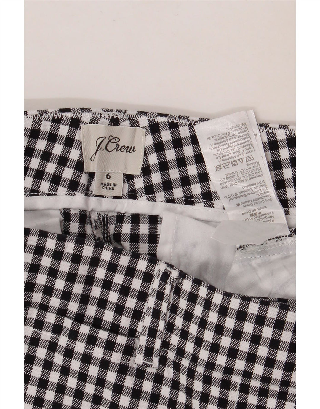 J. CREW Ženske chino kratke hlače US 6 srednje W30 crni pamuk od ginghama