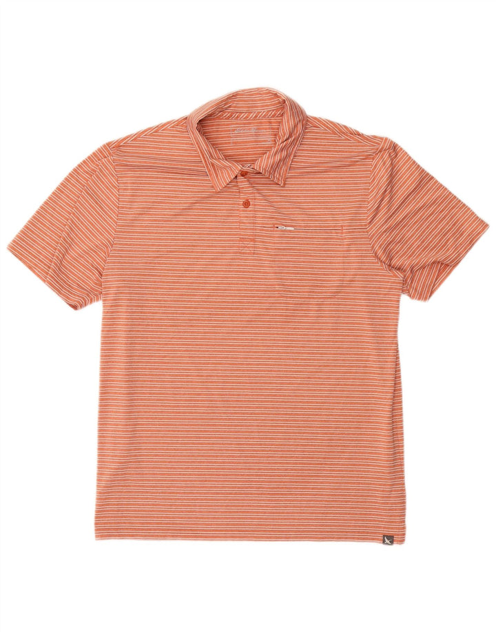 Eddie Bauer muška polo majica srednje narančaste pruge od poliestera