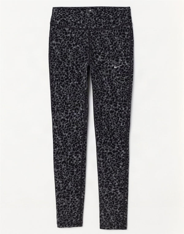 Nike Ženske Dri Fit Leggings UK 8 Mali sivi poliester s uzorkom životinja
