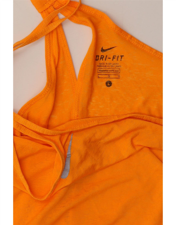 NIKE Ženski Dri Fit Vest Top UK 14 Large Orange