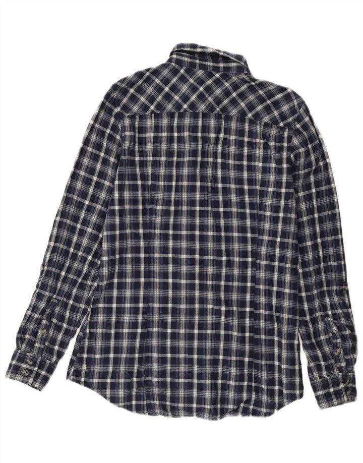 Eddie Bauer Ženska flanelska košulja UK 14 Srednje tamnoplavi karirani pamuk