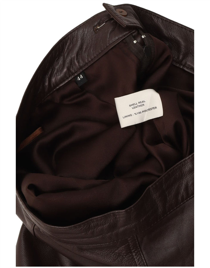 VINTAGE ženska kožna suknja IT 44 srednje veličine W28 smeđa koža