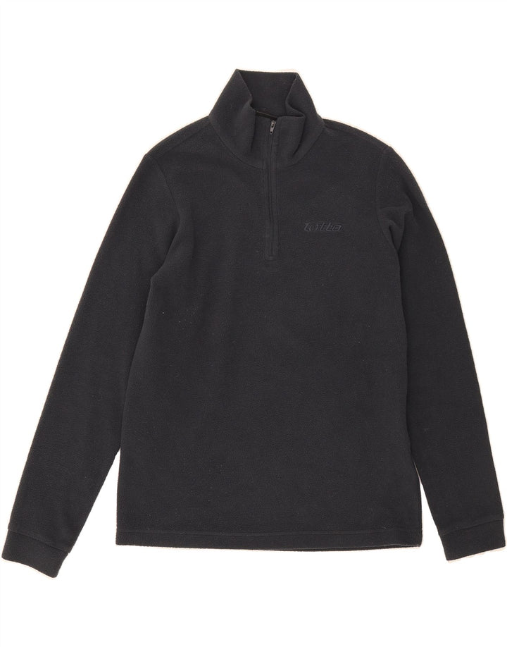 LOTTO Womens Zip Neck Fleece Jumper UK 12 Medium Grey Vintage Lotto and Second-Hand Lotto from Messina Hembry 