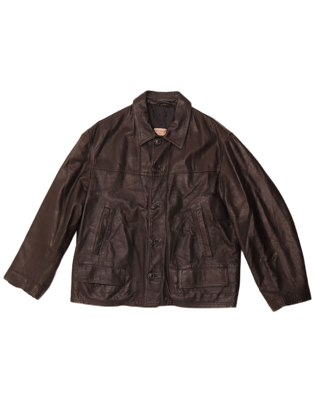 VINTAGE muška kožna jakna UK 40 velika crna koža