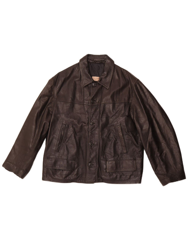 VINTAGE muška kožna jakna UK 40 velika crna koža