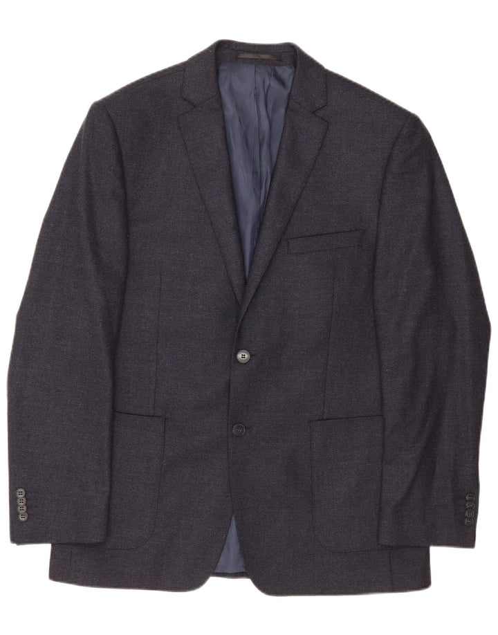 Daniel Hechter Mens 2 Button Blazer Jacket UK 38 Medium Grey Wool