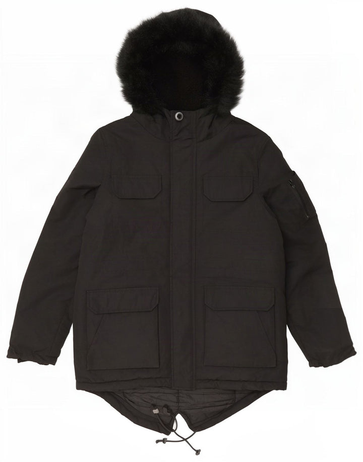 Bellfield muška parka jakna s kapuljačom UK 38 srednji crni poliester