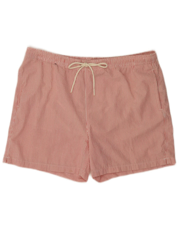 MARKS & SPENCER Mens Swimming Shorts XL Red Pinstripe Cotton