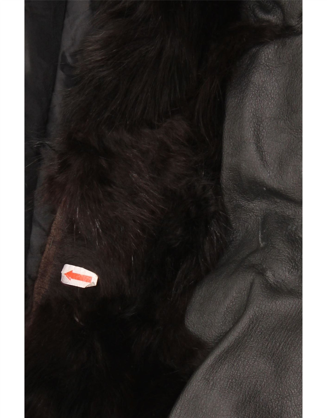 Vintage ženska krznena kožna jakna UK 14 srednje crna