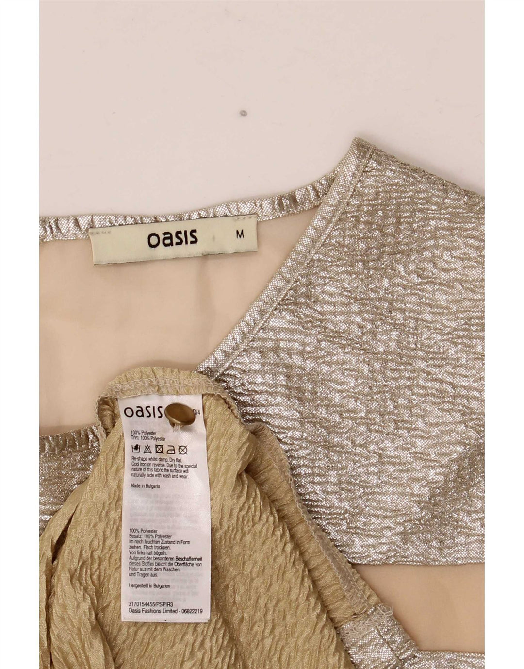 Ženska plašt haljina Oasis UK 12 srednje srebrni ševron poliester