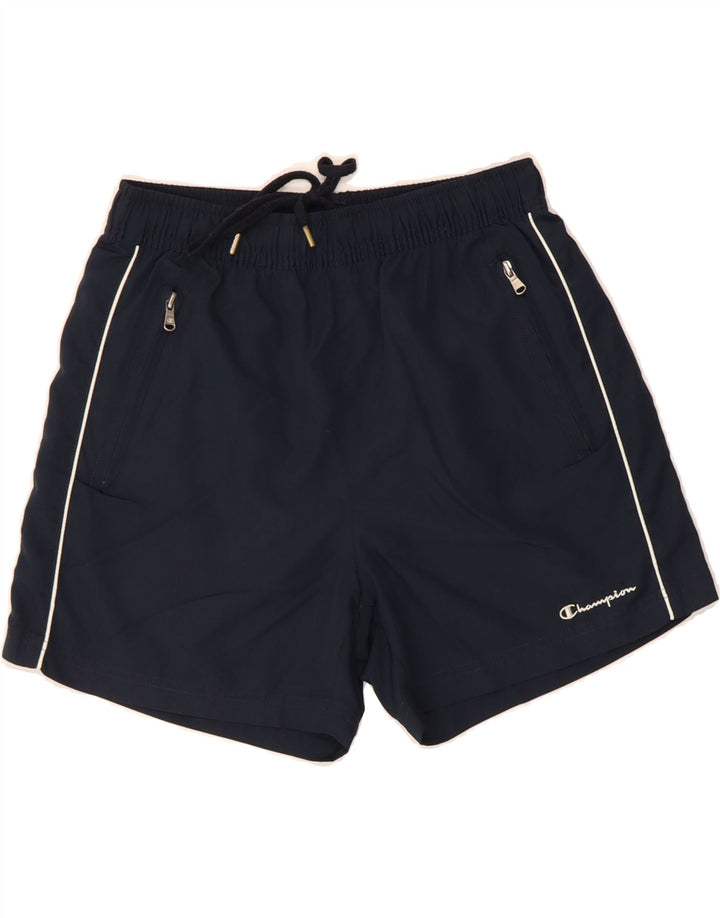 CHAMPION Mens Sport Shorts Small Navy Blue Polyester Vintage Champion and Second-Hand Champion from Messina Hembry 