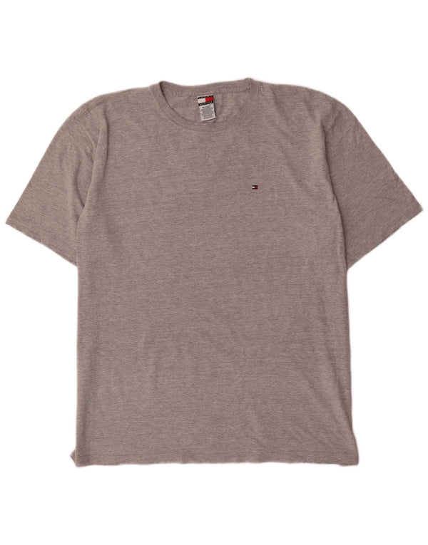 Tommy Hilfiger Top majica kratkih rukava XL sivi pamuk