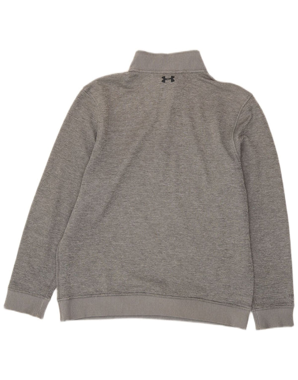 Under Armour Mens Cold Gear Zip Neck Sweatshirt Jumper Large Grey Flecked