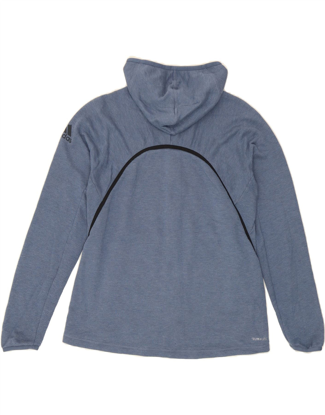 ADIDAS Womens Climalite Zip Hoodie Sweater UK 12/14 Medium Blue Polyester Vintage Adidas and Second-Hand Adidas from Messina Hembry 