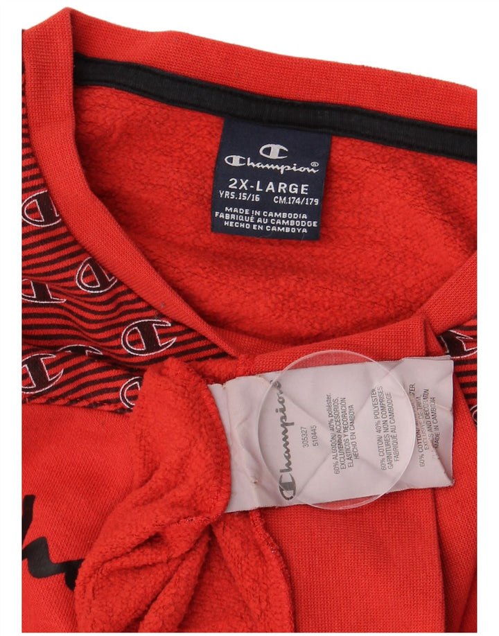 Champion Boys Graphic Sweatshirt Džemper 15-16 godina 2XL crveni pamuk