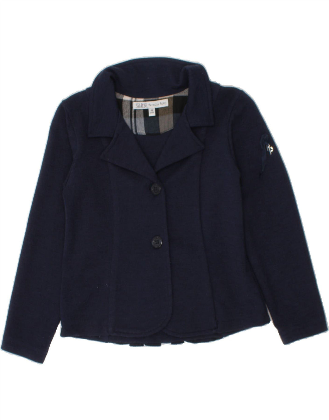 PATRIZIA PEPE Girls 2 Button Blazer Jacket 3-4 Years Navy Blue Polyester Vintage Patrizia Pepe and Second-Hand Patrizia Pepe from Messina Hembry 