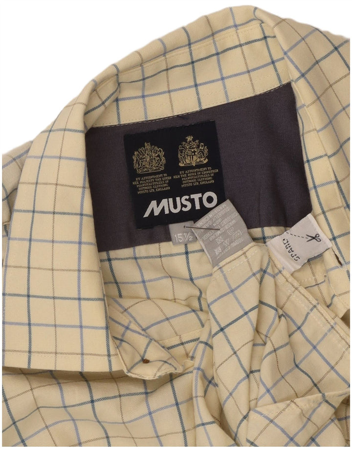 Musto muška košulja veličine 15 1/2 srednje žuti karirani pamuk
