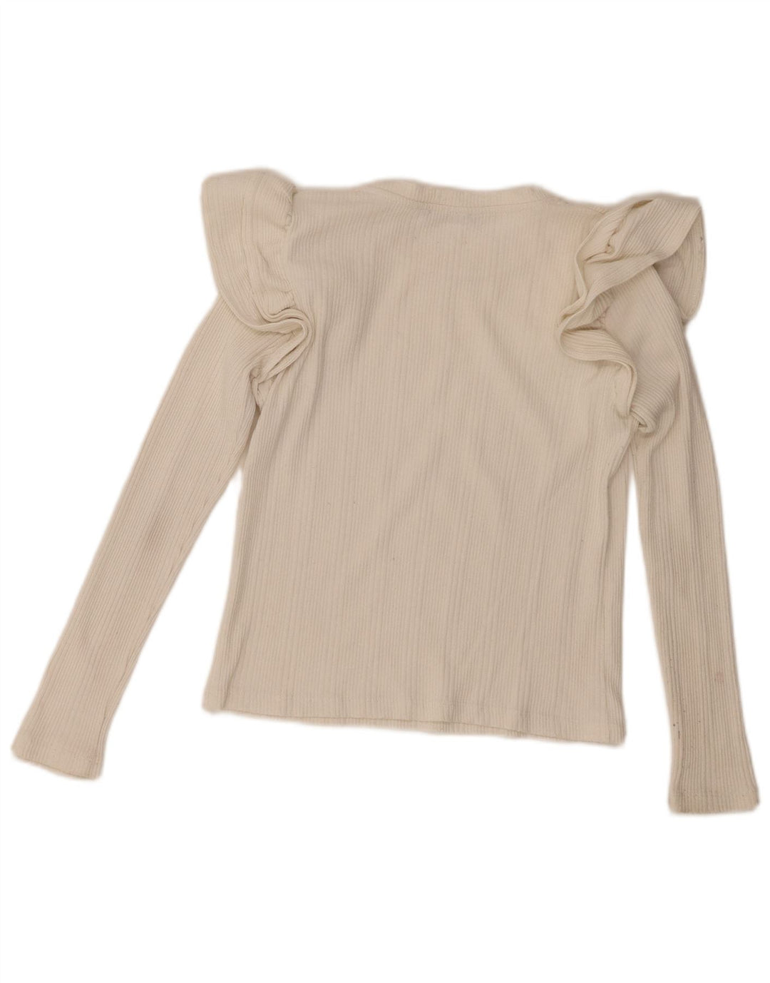 Zara ženski gornji dio dugih rukava s volanima UK 10 Small Off White