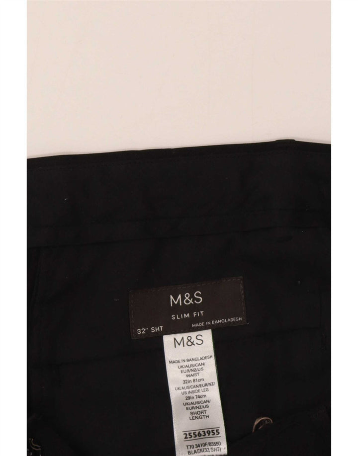 Marks & Spencer muške uske chino hlače W32 L29 crni poliester