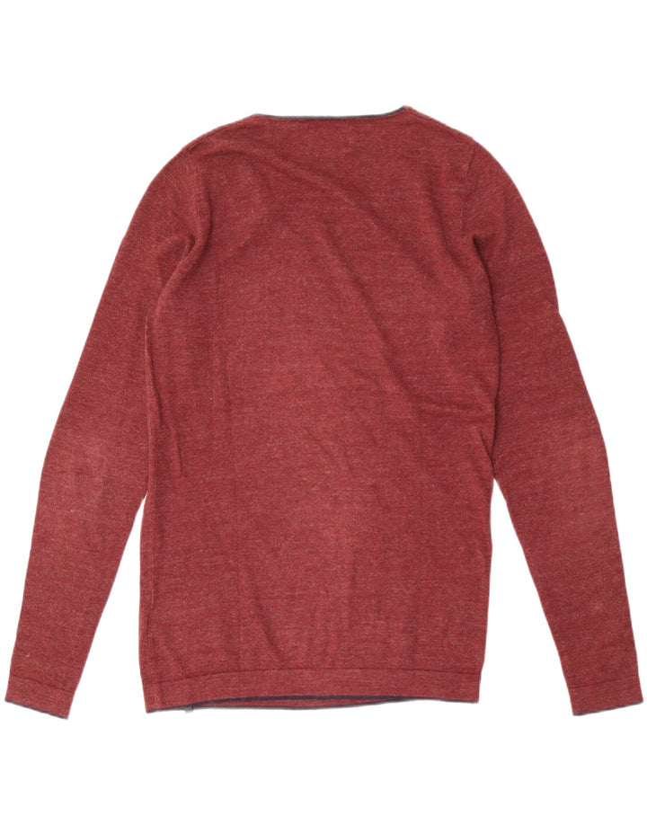 JACK & JONES Muški džemper s V-izrezom, mali kestenjasti pamuk