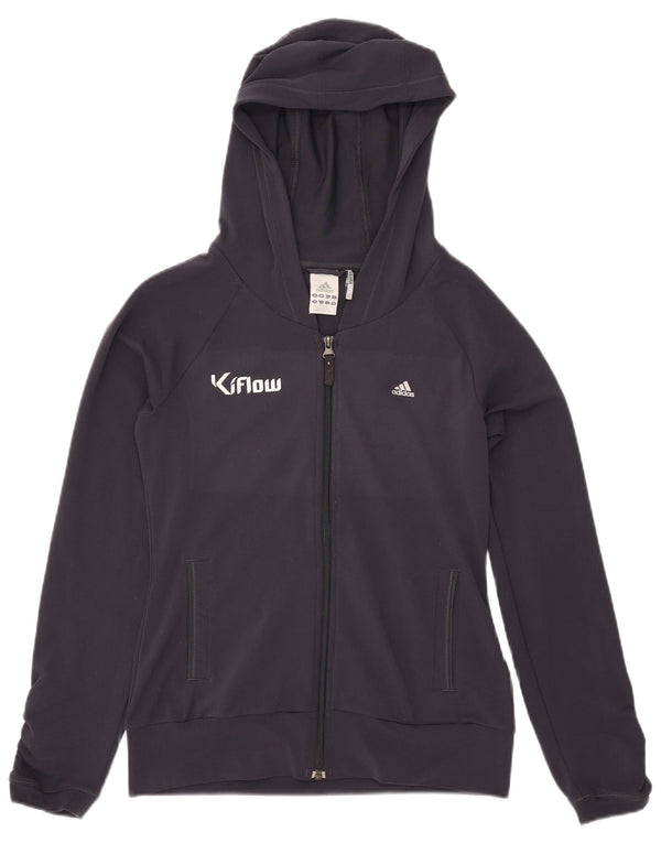Adidas ženski džemper s kapuljačom s patentnim zatvaračem UK 12 Medium tamnoplavi poliester