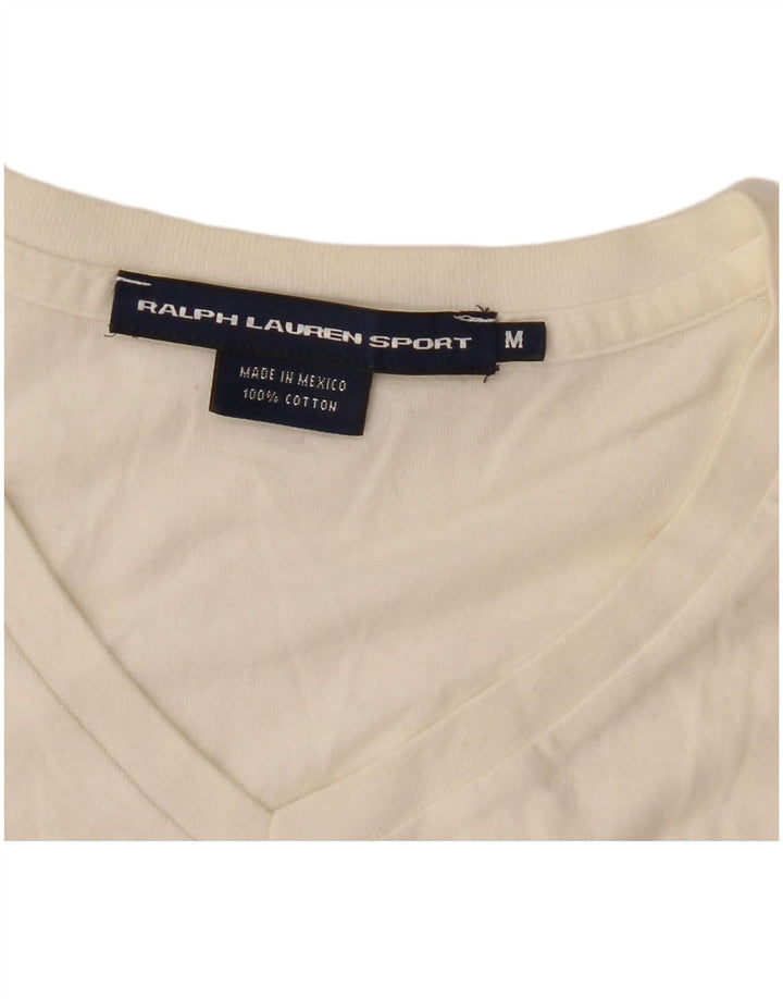 Ralph Lauren Ženska majica kratkih rukava UK 12 Srednje sivobijeli pamuk