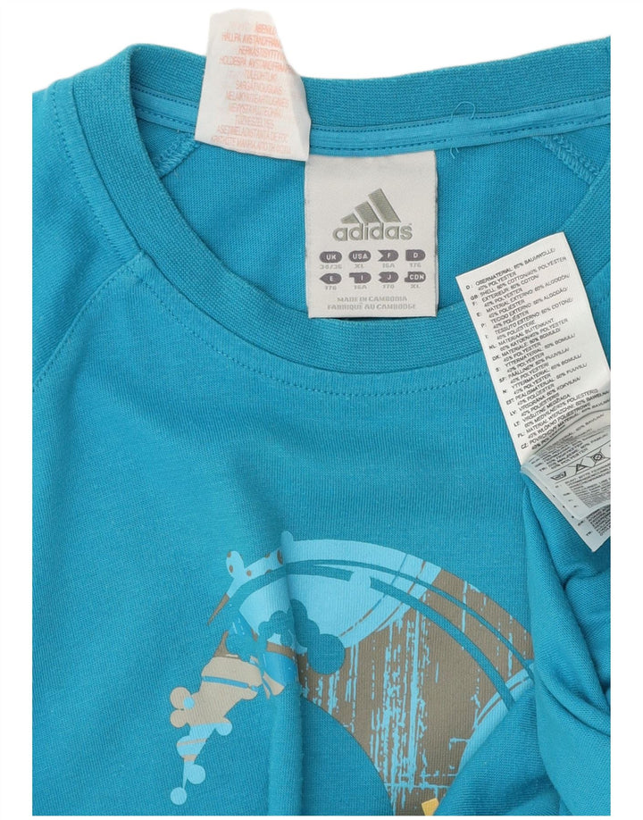 Adidas majica s grafičkim motivima za dječake, 15-16 godina, plavi poliester
