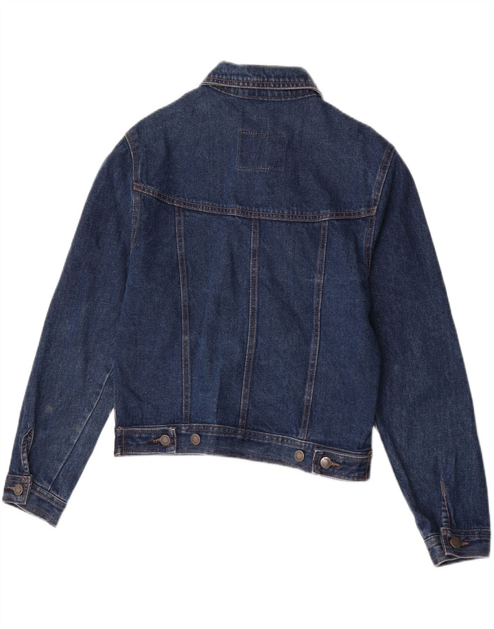 Vintage ženska crop traper jakna UK 14 srednje plavi pamuk