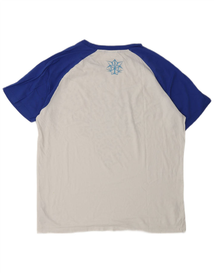 ARENA Mens Graphic T-Shirt Top Medium White Colourblock Cotton