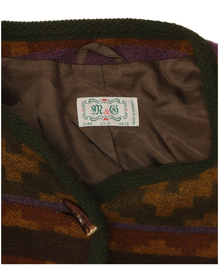 Vintage ženski kardigan džemper UK 18 XL Raznobojna geometrijska vuna