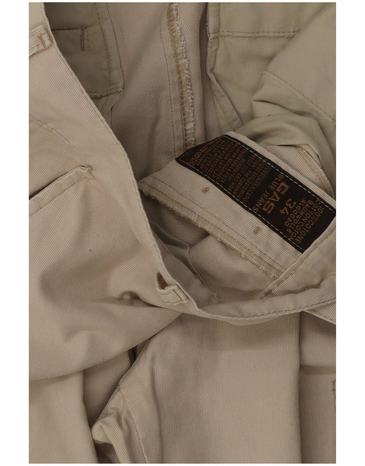 Gas muške ravne kargo hlače W34 L32 bež pamuk