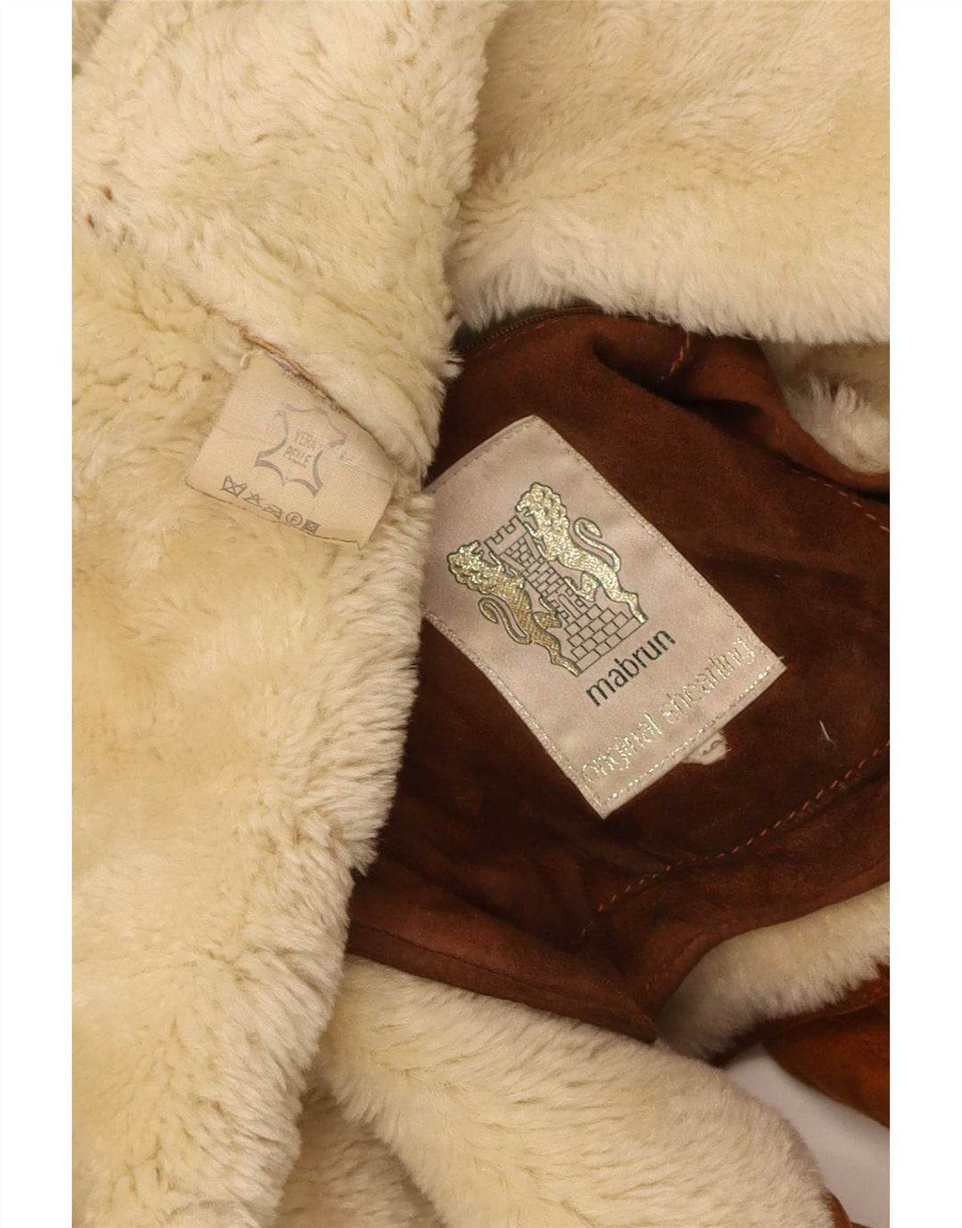 Mabrun muški gornji kaput od šišmiša UK 40 Large Beige Shearling
