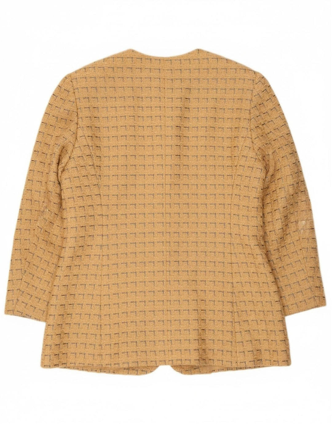 Jaeger ženski sako sa 5 gumba UK 12 srednje žuti geometrijski pamuk