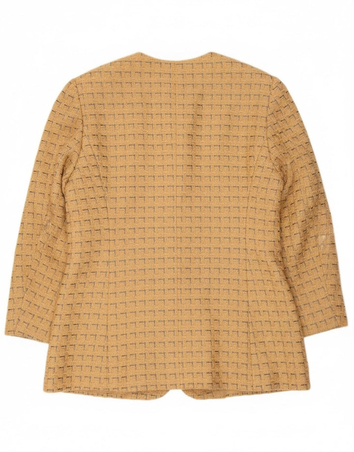 Jaeger ženski sako sa 5 gumba UK 12 srednje žuti geometrijski pamuk