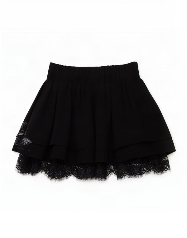 Guess Girls Mini Skirt 11-12 Years W26 Black Paisley Cotton