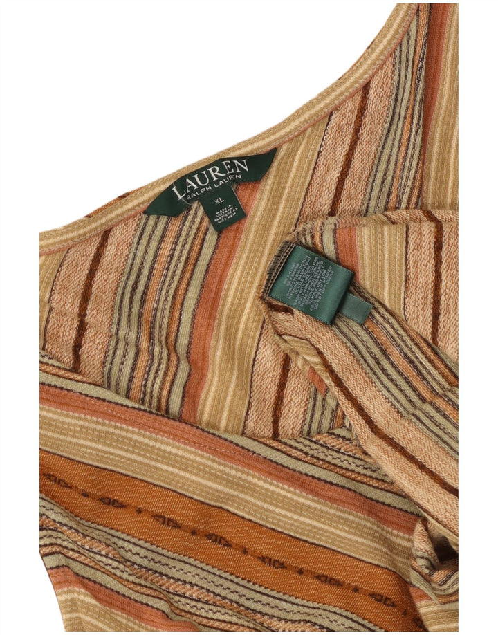 RALPH LAUREN Ženska maksi haljina bez rukava UK 18 XL bež na pruge