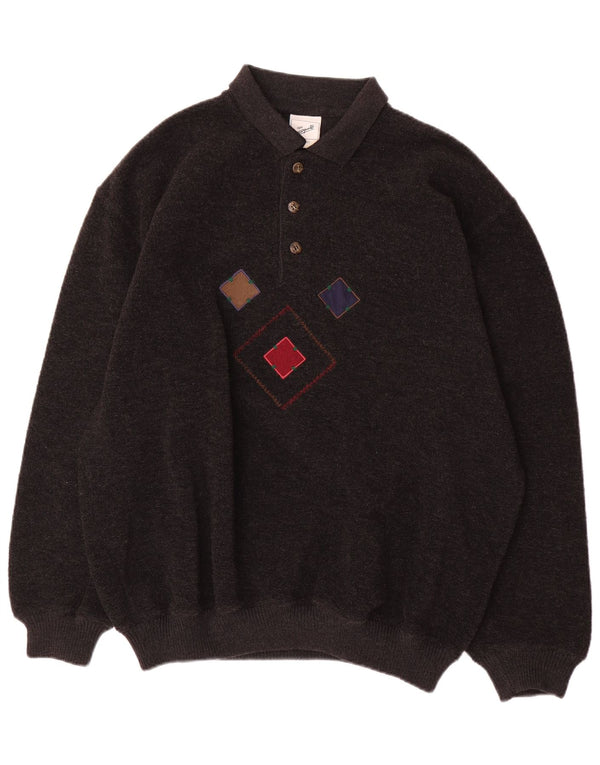 Muški džemper s polo ovratnikom Signe Incognito 2XL Sivi Argyle/Diamond Wool