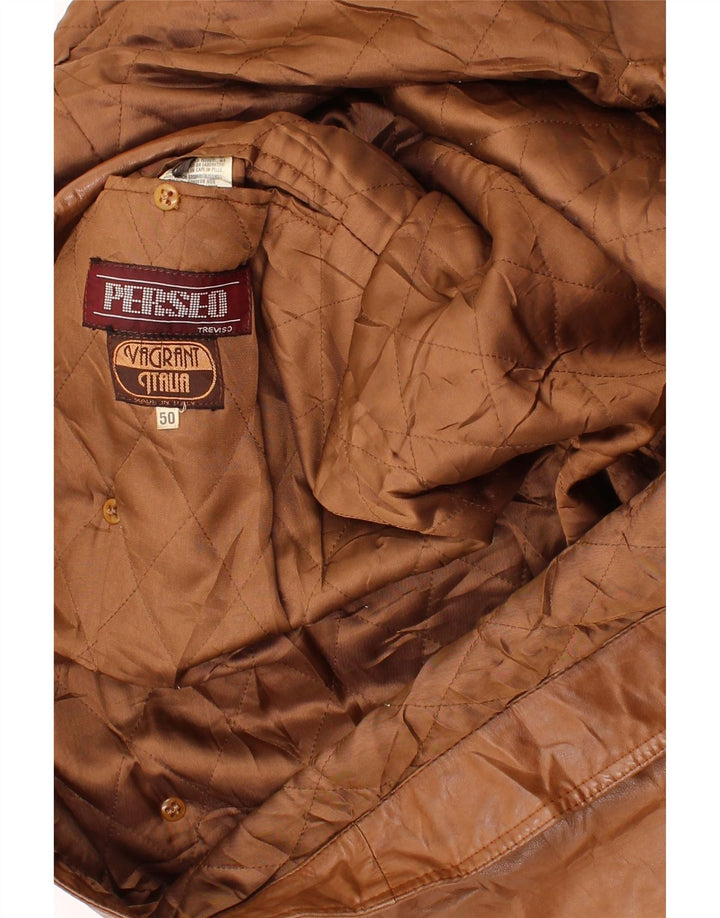 VAGRANT Mens Leather Coat IT 50 Large Brown Leather Vintage Vagrant and Second-Hand Vagrant from Messina Hembry 