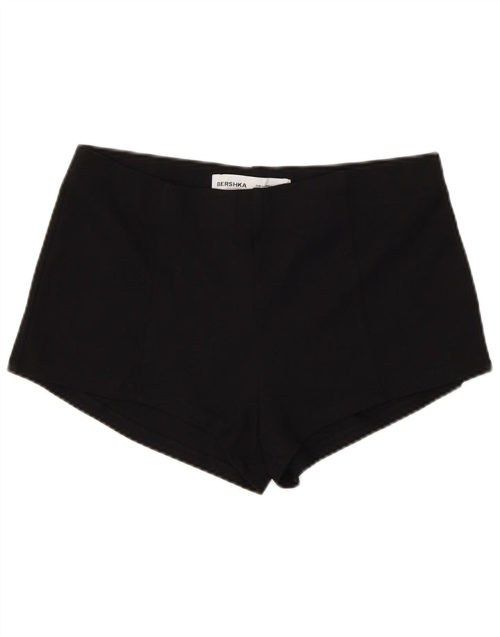 Bershka Ženske vruće hlačice Large W32 crna viskoza