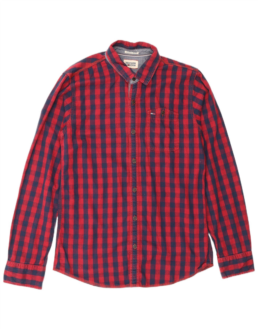 Tommy Hilfiger muška majica standardnog kroja, mali crveni karirani pamuk