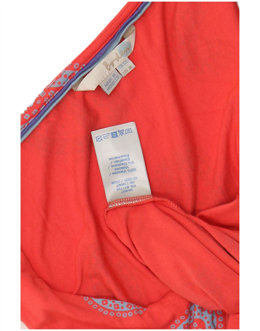 BODEN ženska duga haljina A-kroja bez rukava UK 12 Srednje crvena paisley viskoza