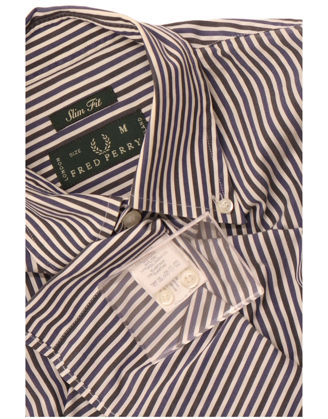 Fred Perry muška uska košulja srednjeg kroja, tamnoplava, pamuk na pruge
