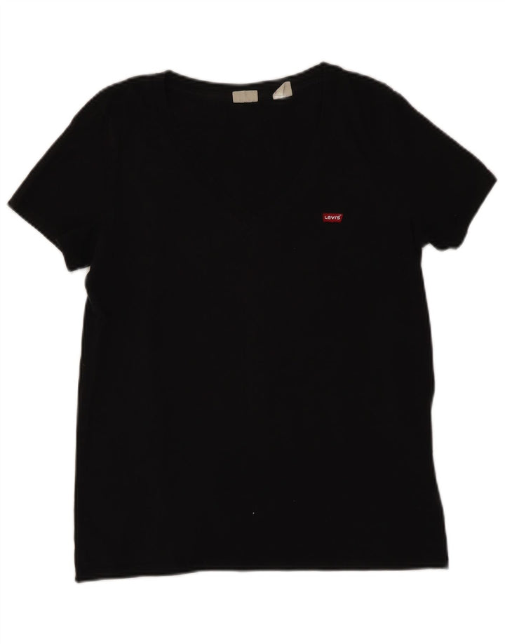 LEVI'S Womens Oversized T-Shirt Top UK 10 Small Black Cotton