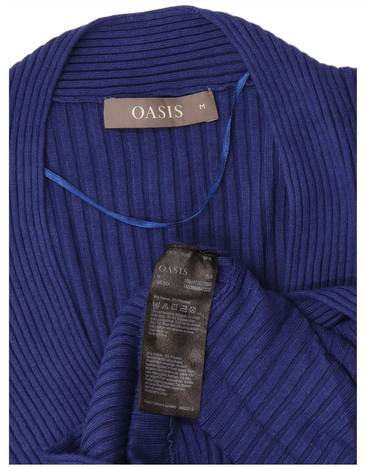 Oasis ženski džemper s V-izrezom UK 12 Srednje plava viskoza