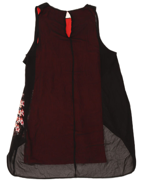 Desigual Womens Bodycon Dress EU 42 Large Black Colourblock Bohemian