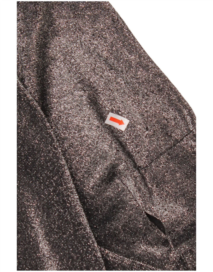 VINTAGE ženska prevelika košulja bluza UK 16 Veliki crni pjegavi poliester